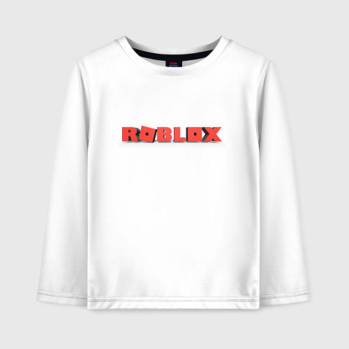 Детский лонгслив Roblox logo red роблокс логотип красный / Белый – фото 1