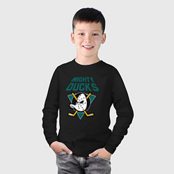 Лонгслив хлопковый детский Анахайм Дакс, Mighty Ducks, цвет: черный — фото 2