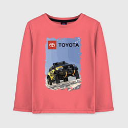 Лонгслив хлопковый детский Toyota Racing Team, desert competition, цвет: коралловый