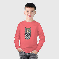Лонгслив хлопковый детский King - Tiger, цвет: коралловый — фото 2