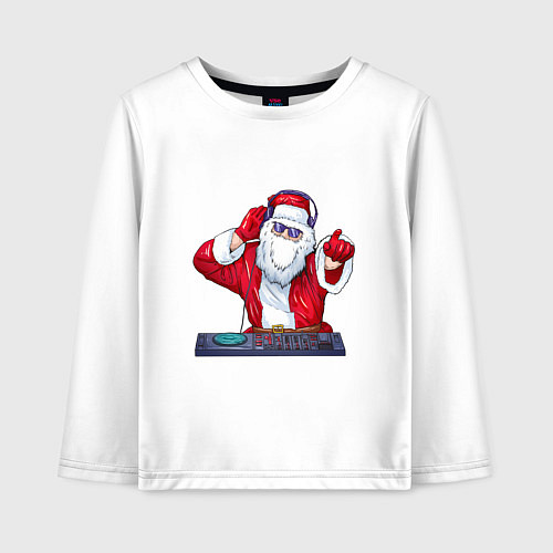 Детский лонгслив Диджей Санта / Белый – фото 1