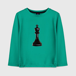 Лонгслив хлопковый детский Шахматная фигура Чёрный король, цвет: зеленый