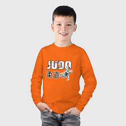 Лонгслив хлопковый детский Style Judo, цвет: оранжевый — фото 2