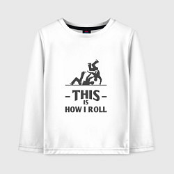 Лонгслив хлопковый детский Is How I Roll, цвет: белый