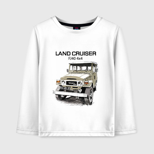 Детский лонгслив Toyota Land Cruiser FJ 40 4X4 sketch / Белый – фото 1