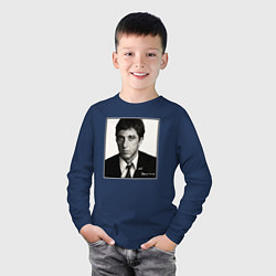Лонгслив хлопковый детский Аль Пачино Al Pacino, цвет: тёмно-синий — фото 2