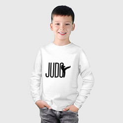 Лонгслив хлопковый детский Judo Man, цвет: белый — фото 2