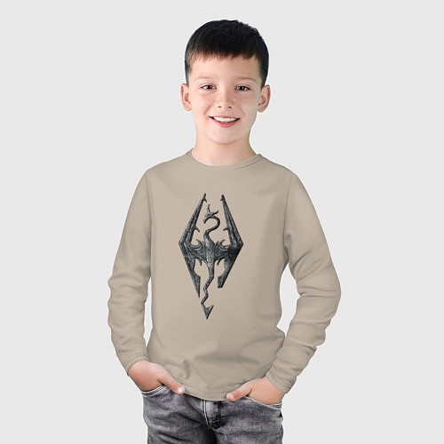 Детский лонгслив СКАЙРИМ ЛОГО SKYRIM LOGO / Миндальный – фото 3