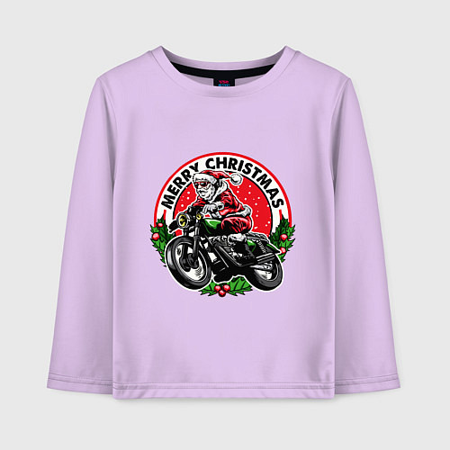 Детский лонгслив Santa Bikеr / Лаванда – фото 1