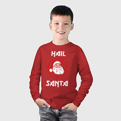 Лонгслив хлопковый детский Hail Santa, цвет: красный — фото 2