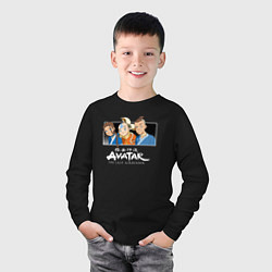 Лонгслив хлопковый детский Аватар Легенда об Аанге, цвет: черный — фото 2