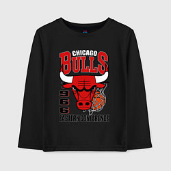 Лонгслив хлопковый детский Chicago Bulls NBA, цвет: черный