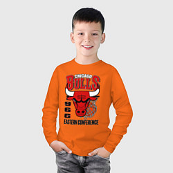 Лонгслив хлопковый детский Chicago Bulls NBA, цвет: оранжевый — фото 2