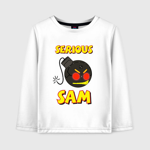 Детский лонгслив Serious Sam Bomb Logo / Белый – фото 1