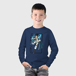 Лонгслив хлопковый детский Грей Фуллбастер Fairy Tail, цвет: тёмно-синий — фото 2