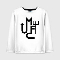 Лонгслив хлопковый детский Манчестер Юнайтед минимализм, цвет: белый