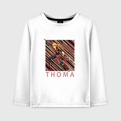 Лонгслив хлопковый детский Тома геншин импакт, цвет: белый