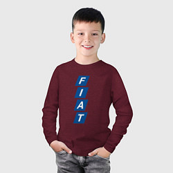 Лонгслив хлопковый детский FIAT LOGO, цвет: меланж-бордовый — фото 2