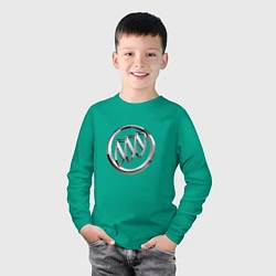 Лонгслив хлопковый детский Buick Big Logo, цвет: зеленый — фото 2