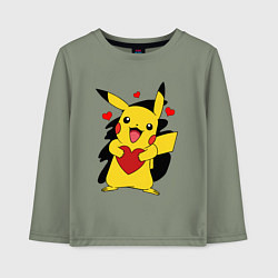 Детский лонгслив ПИКАЧУ И СЕРДЕЧКО POKENON PIKACHU LOVE