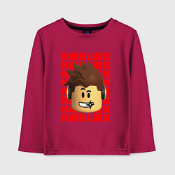 Лонгслив хлопковый детский ROBLOX RED LOGO LEGO FACE, цвет: маджента