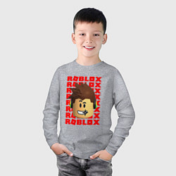 Лонгслив хлопковый детский ROBLOX RED LOGO LEGO FACE, цвет: меланж — фото 2