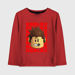 Лонгслив хлопковый детский ROBLOX RED LOGO LEGO FACE, цвет: красный