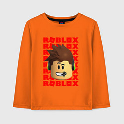 Лонгслив хлопковый детский ROBLOX RED LOGO LEGO FACE, цвет: оранжевый