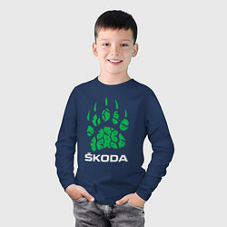 Лонгслив хлопковый детский SKODA ШКОДА ХИЩНИК, цвет: тёмно-синий — фото 2