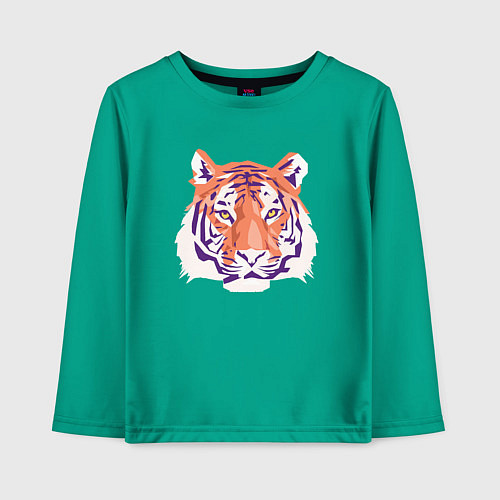 Детский лонгслив Тигра оранжевый / Зеленый – фото 1