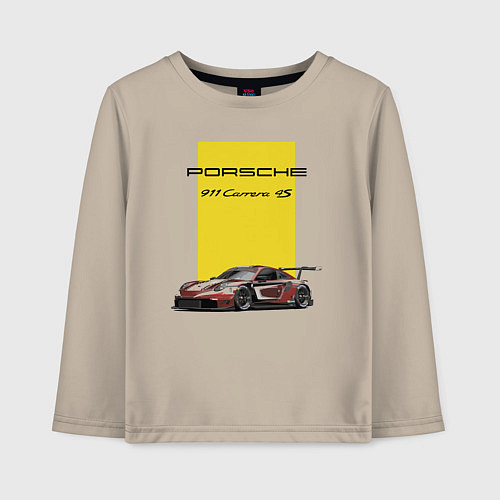 Детский лонгслив Porsche Carrera 4S Motorsport / Миндальный – фото 1