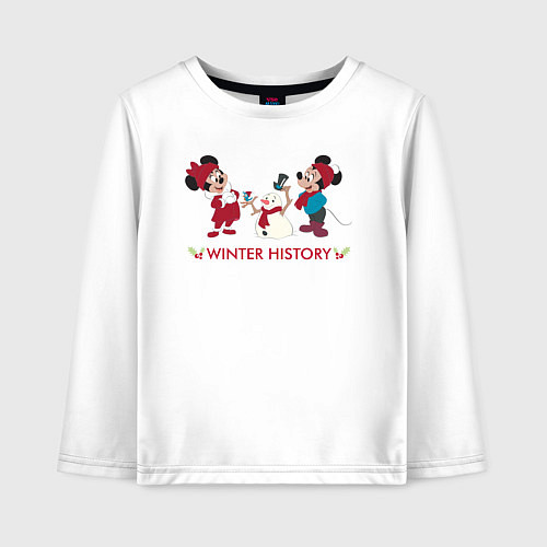 Детский лонгслив The Winter history of the Mauses / Белый – фото 1