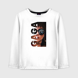 Лонгслив хлопковый детский ГАГА, цвет: белый