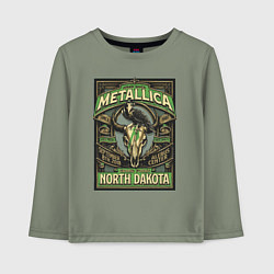 Лонгслив хлопковый детский Metallica - North Dakota playbill, цвет: авокадо