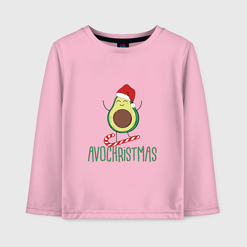 Детский лонгслив AVOCHRISTMAS AVOCADO / Светло-розовый – фото 1