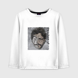 Лонгслив хлопковый детский Professor Dali, цвет: белый