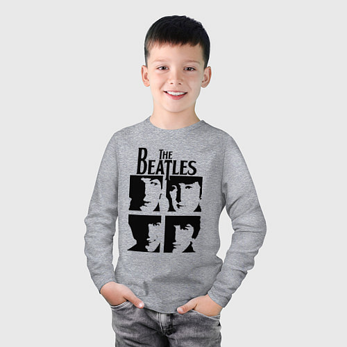 Детский лонгслив The Beatles - legendary group! / Меланж – фото 3