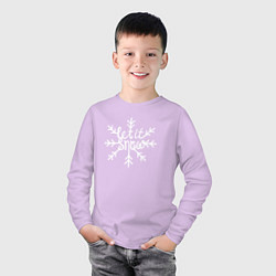 Лонгслив хлопковый детский Snowflake Let it snow, цвет: лаванда — фото 2
