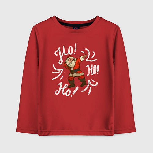 Детский лонгслив Santa Ho Ho Ho / Красный – фото 1