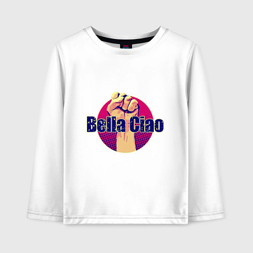 Детский лонгслив Bella Ciao Fist / Белый – фото 1