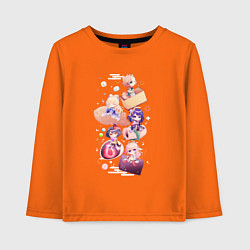 Лонгслив хлопковый детский Чиби Инадзума, цвет: оранжевый