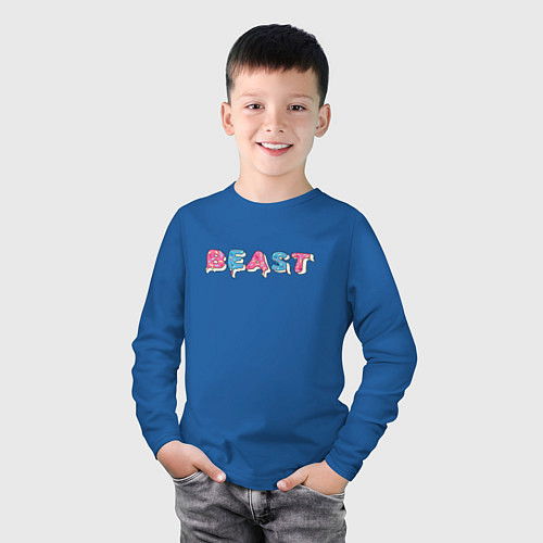 Детский лонгслив Mr Beast - Art 1 / Синий – фото 3