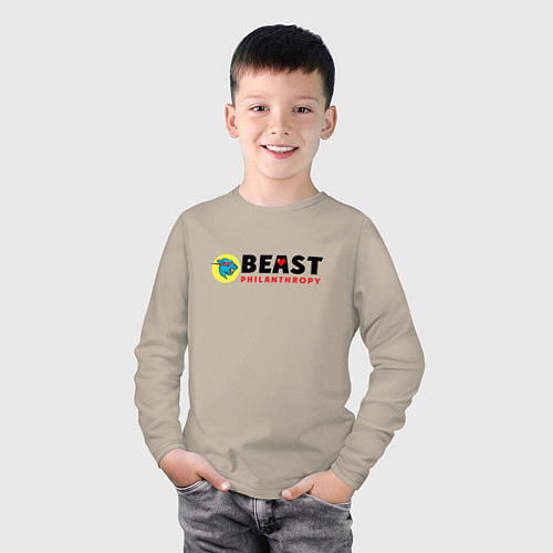 Детский лонгслив Mr Beast Philanthropy / Миндальный – фото 3