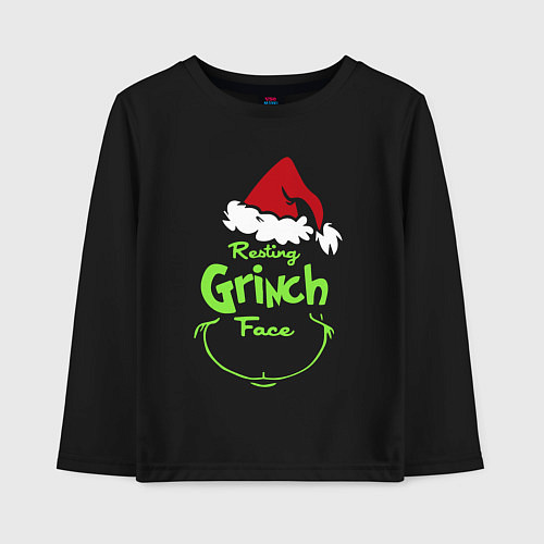 Детский лонгслив Resting Grinch Face / Черный – фото 1