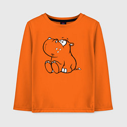 Лонгслив хлопковый детский Бегемотик детский cotton theme, цвет: оранжевый