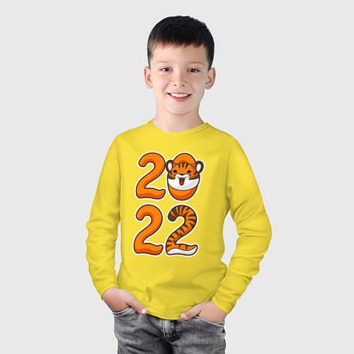 Детский лонгслив Тигр 2022 / Желтый – фото 3
