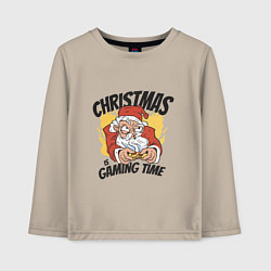 Лонгслив хлопковый детский Gaming Santa, цвет: миндальный