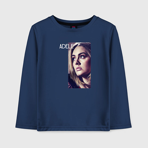Детский лонгслив Певица Адель / Тёмно-синий – фото 1