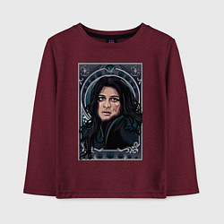 Лонгслив хлопковый детский ЙЕННИФЕР НЕТФЛИКС, цвет: меланж-бордовый