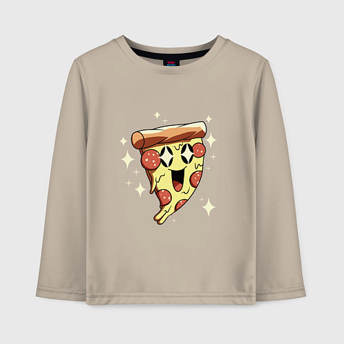 Детский лонгслив CUTE PIZZA / Миндальный – фото 1